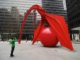 RedBall plays with Calder's 'Flamingo' for RedBall Chicago