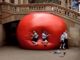 Sydney school girls on the ball underneath town hall after classes let out. TownHall October 24, 2003.