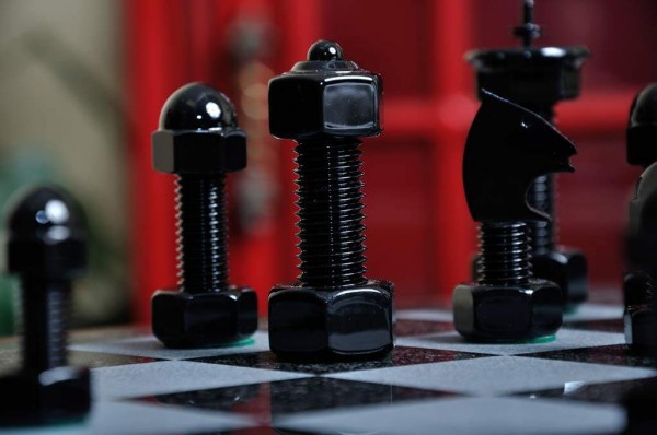 Chess Set Pieces From Bolts and Nuts / Real Car Engine Parts / -  Norway