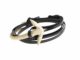 Gold plated Anchor on black leather by Miansai