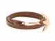 Rose gold plated Anchor on brown leather by Miansai