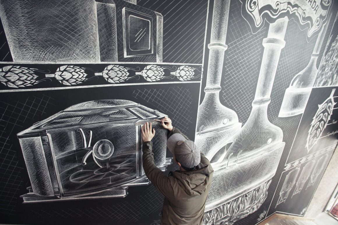 Chalk Mural by Ben Johnston in Asheville North Carolina 4