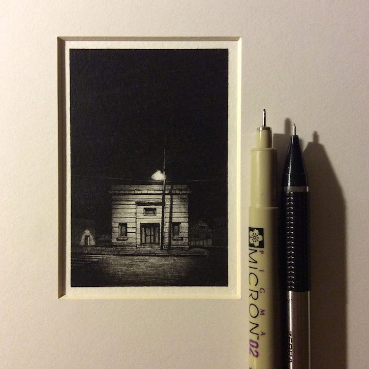 Miniature Drawings of Urban Landscapes by Taylor Mazer, 1 of 10