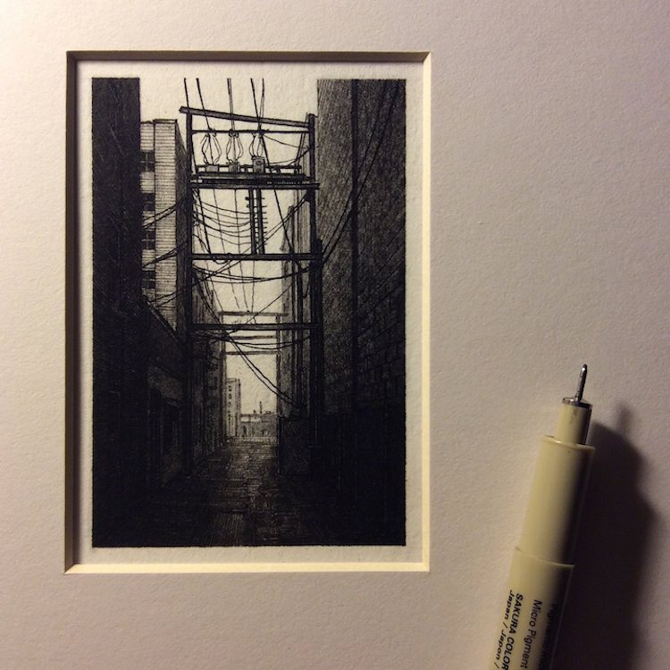 Miniature Drawings of Urban Landscapes by Taylor Mazer, 2 of 10