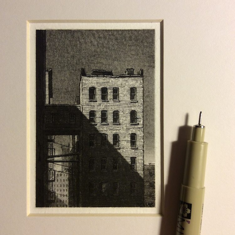 Miniature Drawings of Urban Landscapes by Taylor Mazer, 4 of 10