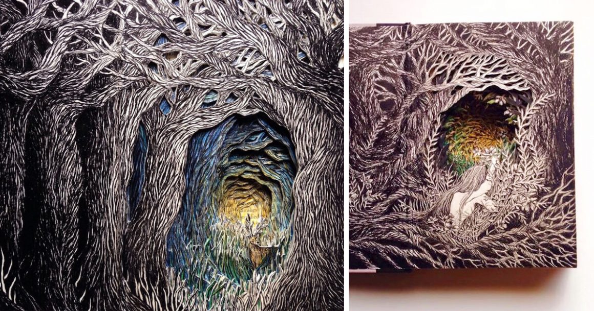 3D sculptures made from books by Isobelle Ouzman 7